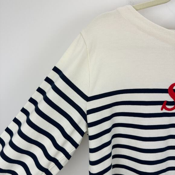 J.Crew Mariner Cloth Long Sleeve Striped Top Embroidered Ski Cotton Small NWT - Picture 5 of 10